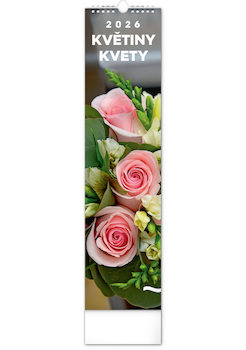 Nástěnný kalendář Květiny – Kvety 12×48cm