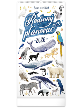 Nástěnný kalendář Rodinný plánovací Animalium 2026 21 x 42 cm