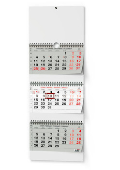 Nástěnný kalendář Tříměsíční skládaný (s mezinárodními svátky)
