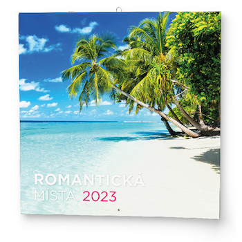 Nástěnný poznámkový kalendář Romantická místa 2023