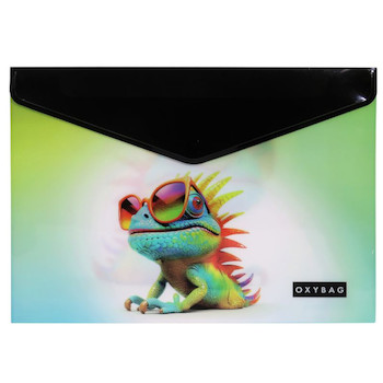 Obálka s drukem A4 s tiskem crazy animals Chameleon