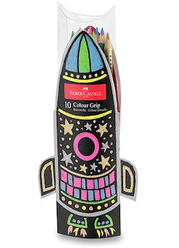 Pastelky Faber Castell Grip 2001 Raketa 10barev neon/metallic dárková sada 