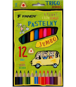 Pastelky Fandy Trigo 12ks jumbo trojboké