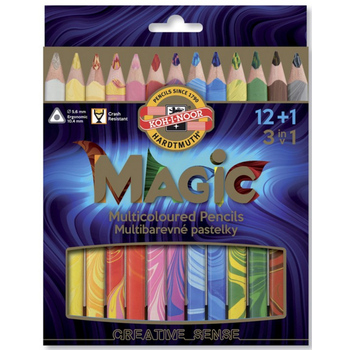 Pastelky Magic 3408 12+1ks trojhranné silné