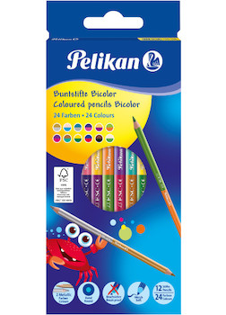 Pastelky Pelikan kulaté oboustranné 12ks