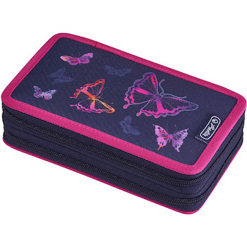 Penál dvoupatrový plný Duhový motýl