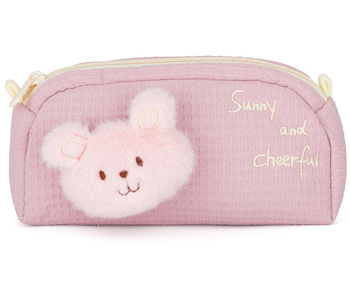 Penál pouzdro etue dětská plyšová Medvěd růžový