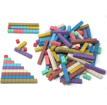 Počítací tyčinky v 10 barvách Montessori 100 ks