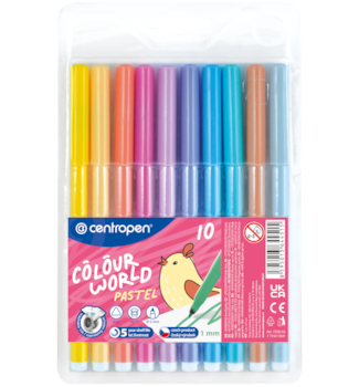 Popisovač Centropen 7550 sada 10 ks pastelových barev