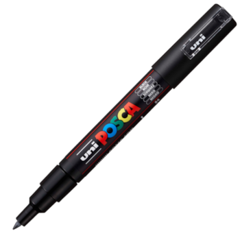 Popisovač kreativní Posca PC-1M, 0,7 - 1 mm černý