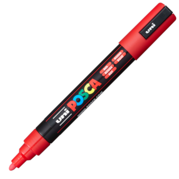 Popisovač kreativní Posca PC-5M 1,8 - 2,5 mm červený