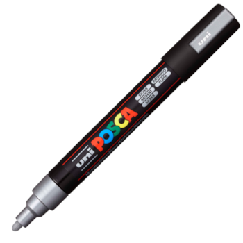 Popisovač kreativní Posca PC-5M 1,8 - 2,5 mm stříbrný