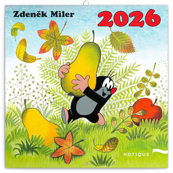 Poznámkový kalendář Krteček 2026 30x30cm