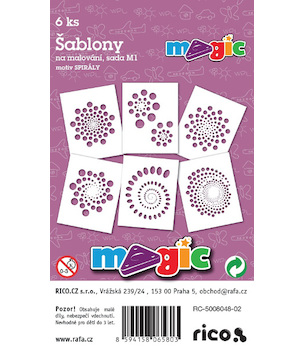 Šablony papírové Magic 6ks Spirály