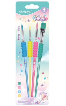 Sada štětců KEYROAD Pastel pěnový úchop