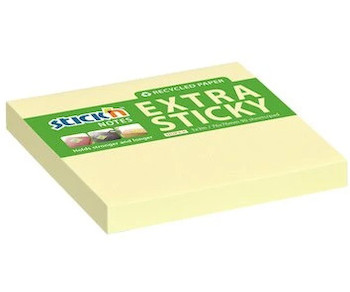 Samolepicí bloček Extra Sticky 76x76mm žlutý pastel