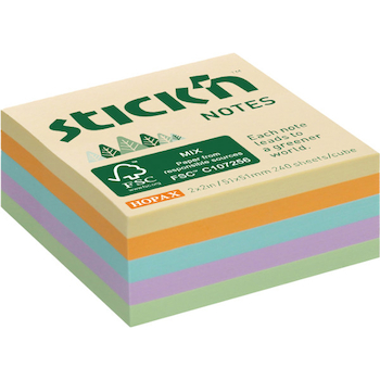 Samolepicí bloček FSC 51x51 mm 240ks pastelový luční mix