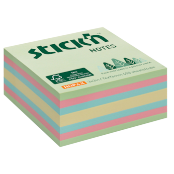 Samolepicí bloček FSC 76x76 mm 400ks pastelový lesní mix