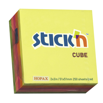 Samolepicí blok mini Cube neon mix barev