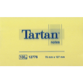 Samolepicí blok Tartan 76x127mm žlutý