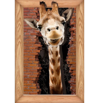 Samolepicí dekorace na stěnu PVC žirafa 50x70 cm