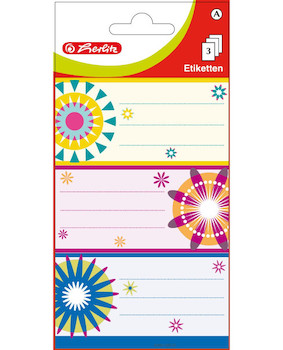 Samolepky etikety na sešity 9ks Květy