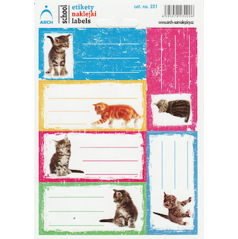 Samolepky etikety na sešity Kočka