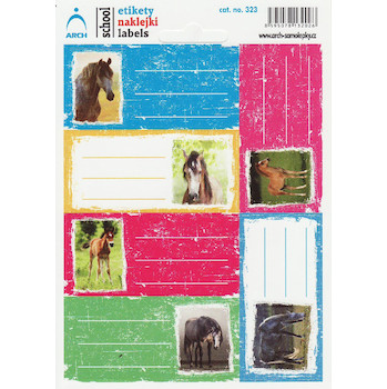 Samolepky etikety na sešity Kůň