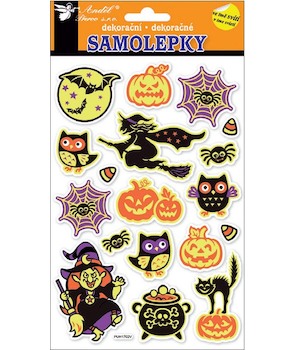 Samolepky svítící ve tmě halloween 14x25 cm