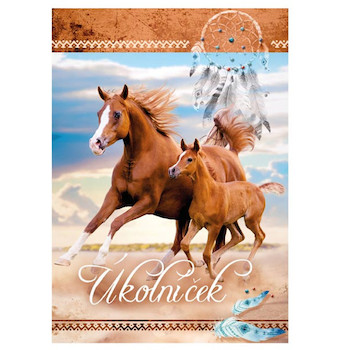 Školní deníček A6 úkolníček Kůň 2020