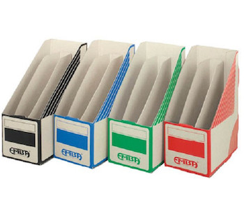 Stojan na časopisy Triobox modrá