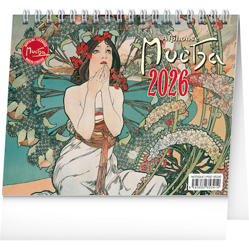 Stolní kalendář Alfons Mucha 16,5×13cm