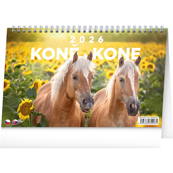Stolní kalendář Koně Kone CZ/SK 23,1×14,5cm