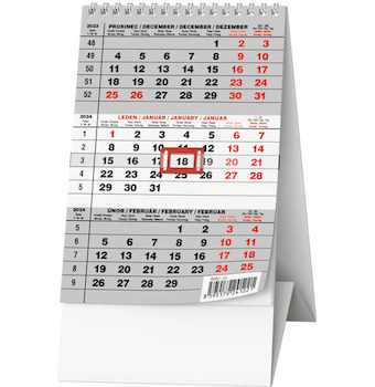 Stolní kalendář Mini tříměsíční 2024