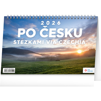 Stolní kalendář Po Česku stezkami Via Czechia 23,1×14,5cm