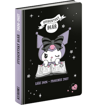 Studentský diář Kuromi (září 2026 – prosinec 2027) 9,8 x 14,5 cm