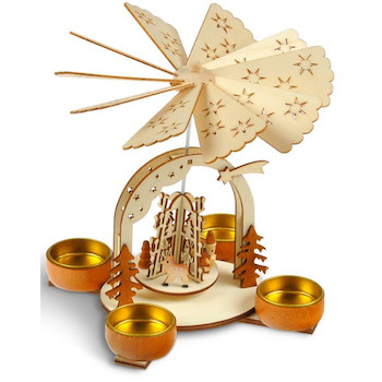 Svícen točící dřevěný malý 16x15x17,5cm 