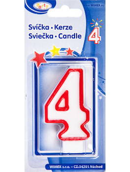 Svíčka číslo &#039;&#039;4&#039;&#039; 75mm