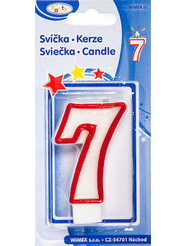 Svíčka číslo &#039;&#039;7&#039;&#039; 75mm