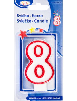 Svíčka číslo &#039;&#039;8&#039;&#039; 75mm