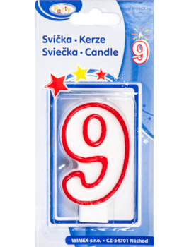 Svíčka číslo &#039;&#039;9&#039;&#039; 75mm