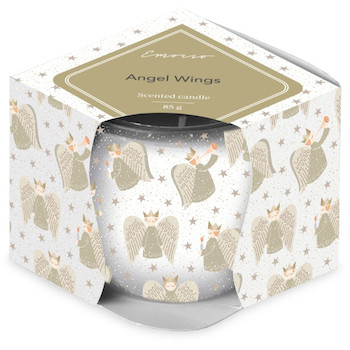 Svíčka sklo 70x62mm vonná Golden Angels