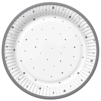 Talíř papírový Ornament Silver 8ks