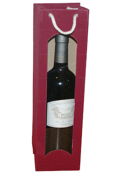 Taška kartonová na víno bordó 1 lahev