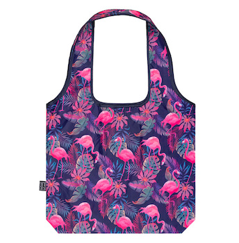 Taška plátěná nákupní skládací Plameňáci