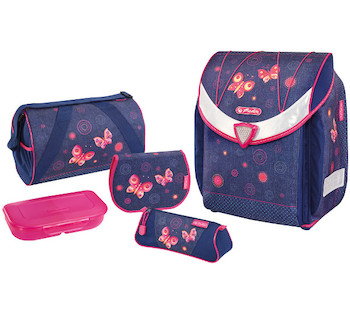 Taška školní anatomická Flexi Motýlí sny vybavená