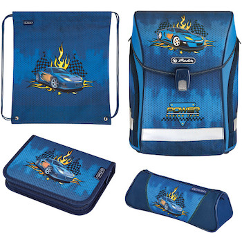 Taška školní anatomická Midi Závodní auto vybavená