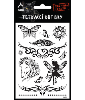 Tetovací obtisky černé motýl