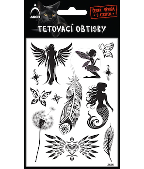 Tetovací obtisky černé pampeliška