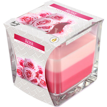 Tříbarevná vonná svíčka růže